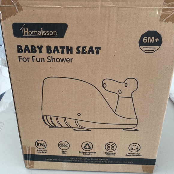 Baby Bath Seat Pink Whale With Four Assorted Toys - Homaisson Pink 6M+ - Picture 5 of 7